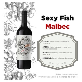 Vino Tinto Sexy Fish Malbec Norton Ml Pack X Shopee Argentina