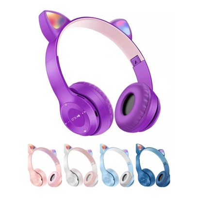 Auricular Auriculares Vincha Orejas De Gato Luz Y Bluetooth Shopee