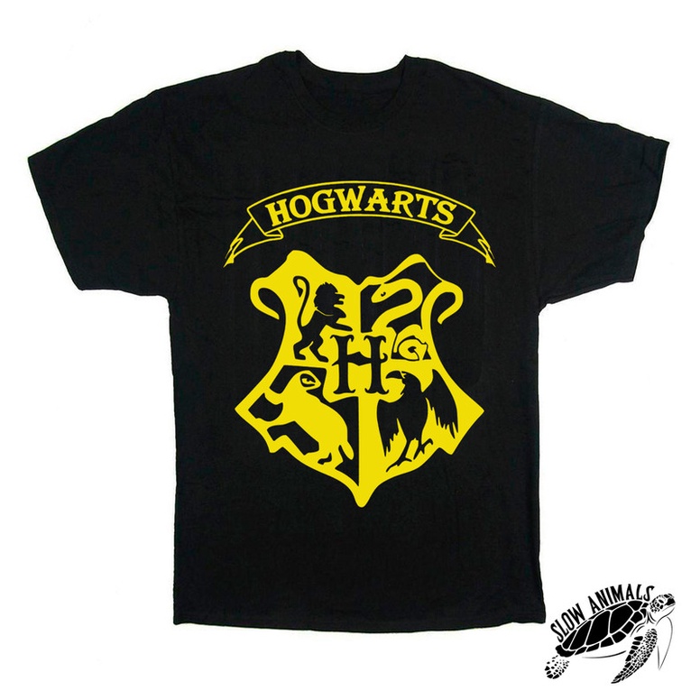 Remera Negra Harry Potter Hogwarts Logo Shopee Argentina