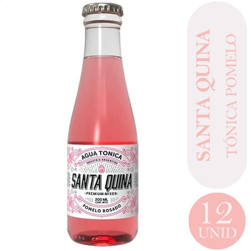 Agua Tónica Pomelo Rosado Santa Quina 200ml Pack X12 Vico Shopee