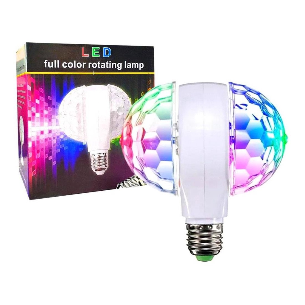 Lampara Giratoria Led Rgb Doble Luces Dj Fiesta Efectos E27 Shopee