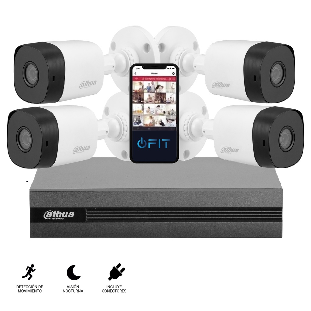 Kit Seguridad Dahua Full Hd Dvr 8ch + 4 Camaras Bullet