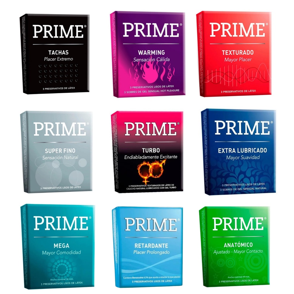 Preservativos prime caja x 3 unidades a eleccion | Shopee Argentina