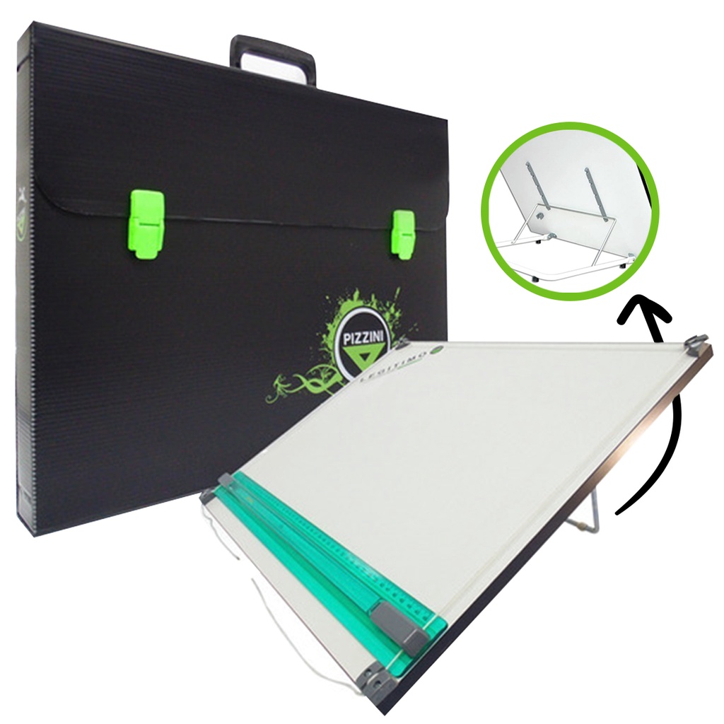 Tablero Dibujo Pizzini 40x50 + atril 6 Posiciones + portatablero