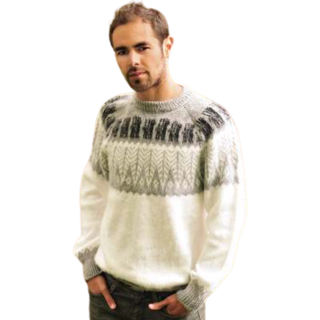 Sweater Pullover Lana Alpaca Llama Talle L Unisex Naturales y Colores