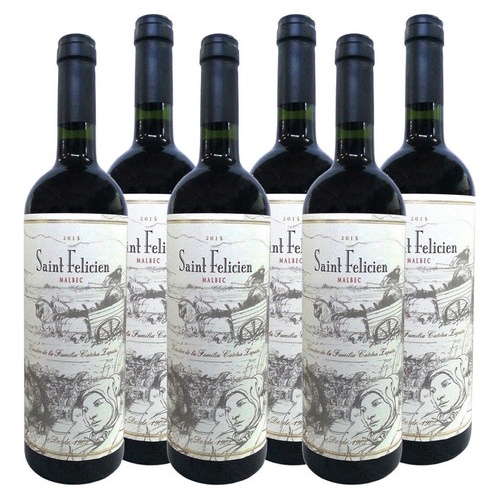Vino Saint Felicien Malbec 750ml Caja X6 Pack 6 Botellas Shopee Argentina